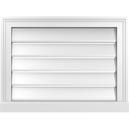 Ekena Millwork Vertical Surface Mount PVC Gable Vent: Functional, w/ 2"W x 2"P Brickmould Sill Frame, 24"W x 18"H GVPVE24X1803SF